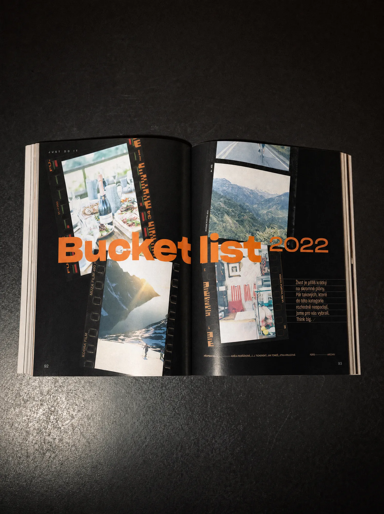 Luxury Travel Digest travel story with oversized orange typography