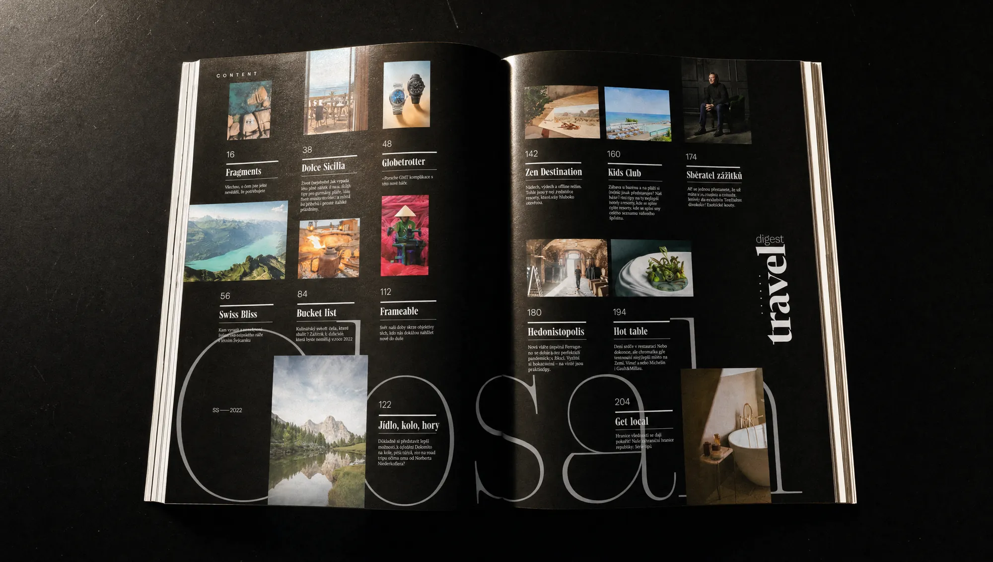 Luxury Travel Digest Rosa feature across a full magazine spread